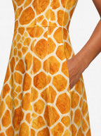 "Twiga" V Neck Midi Dress — back