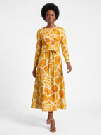 "Twiga" Long Sleeve Midaxi Dress — front view on model