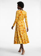 "Twiga" Long Sleeve Midaxi Dress — back view on model