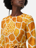 "Twiga" Long Sleeve Midaxi Dress — close-up of the round neckline and long sleeve