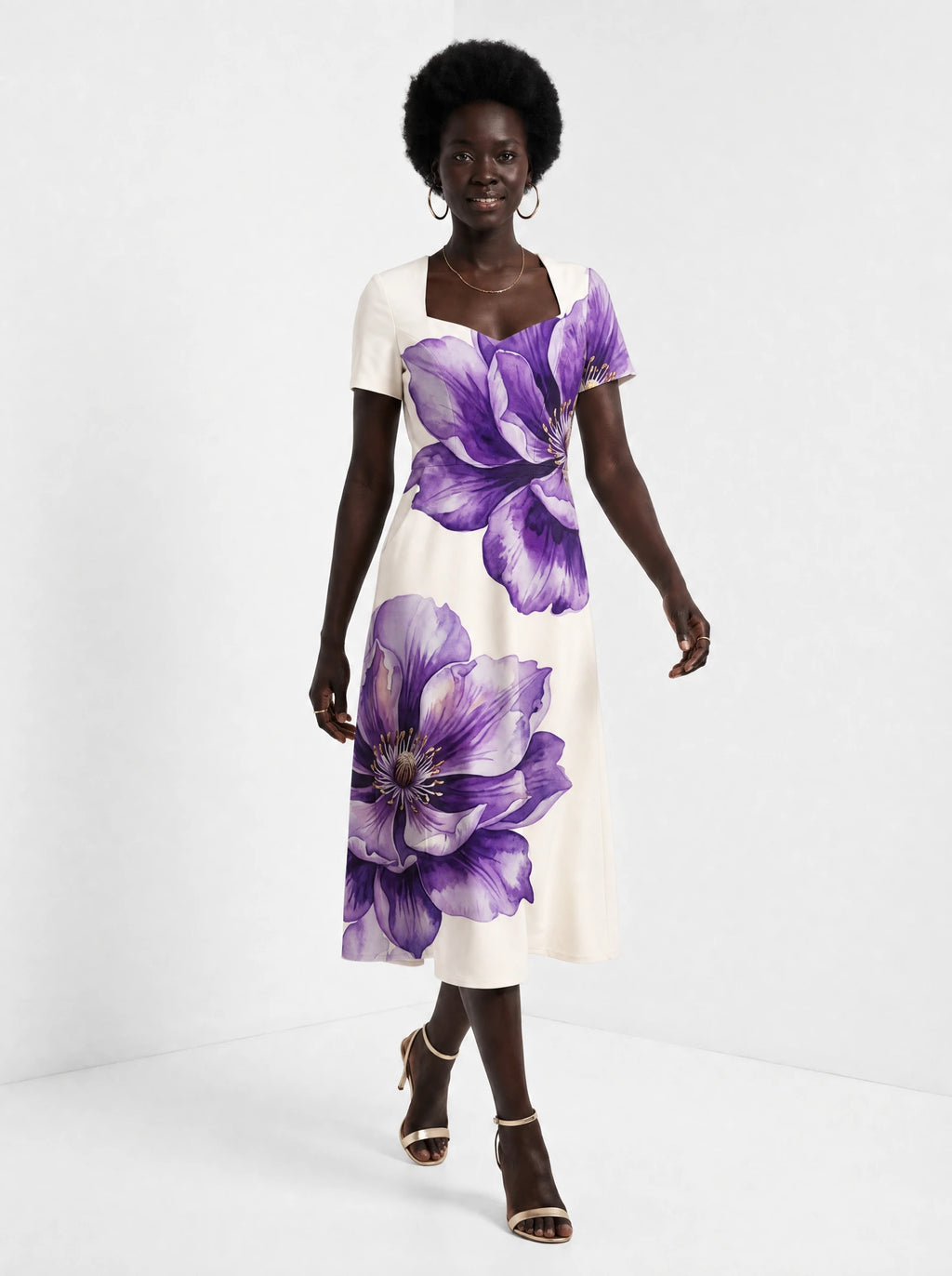 "Ua" Sweetheart Midi Dress