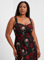 "Uchawi" Corset Dress — close-up of the sweetheart neckline and shoulder strap