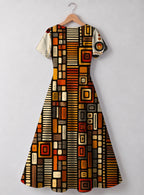 "Ufundi" Sweetheart Midi Dress — back flat