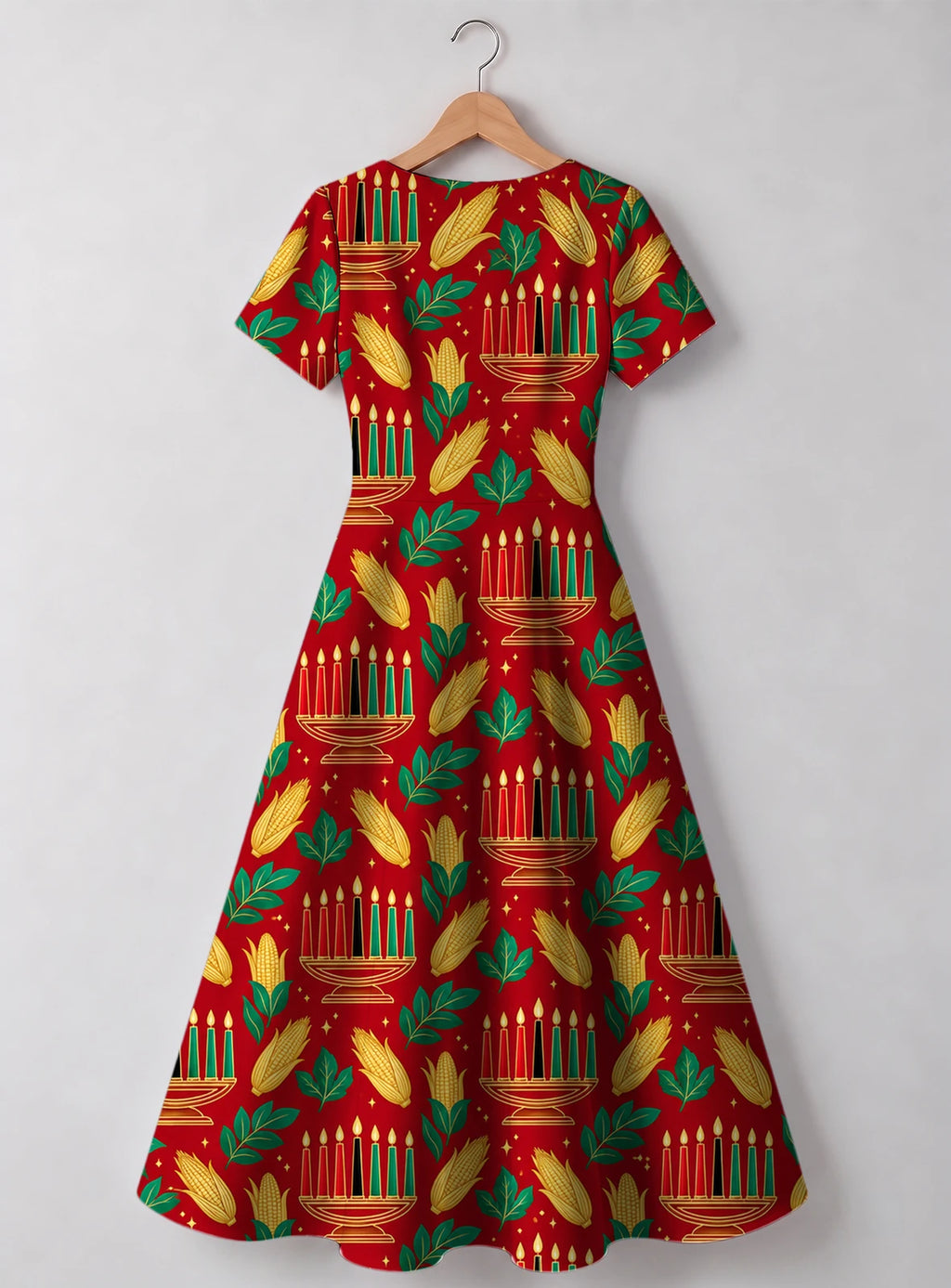 "Umoja" Sweetheart Midi Dress — back flat