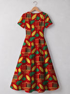 "Umoja" Sweetheart Midi Dress — back flat
