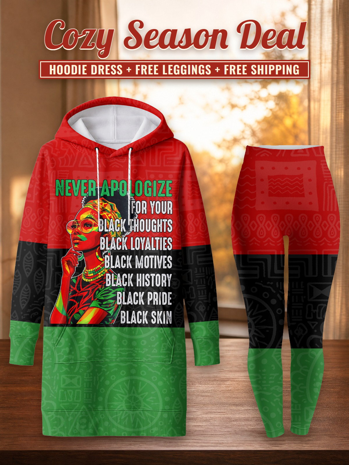 Unapologetic Hoodie Dress & Leggings Deal – Cozy Season Deal: hoodie dress + free leggings + free shipping