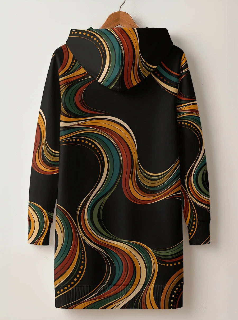"Upepo" Hoodie Dress — back flat