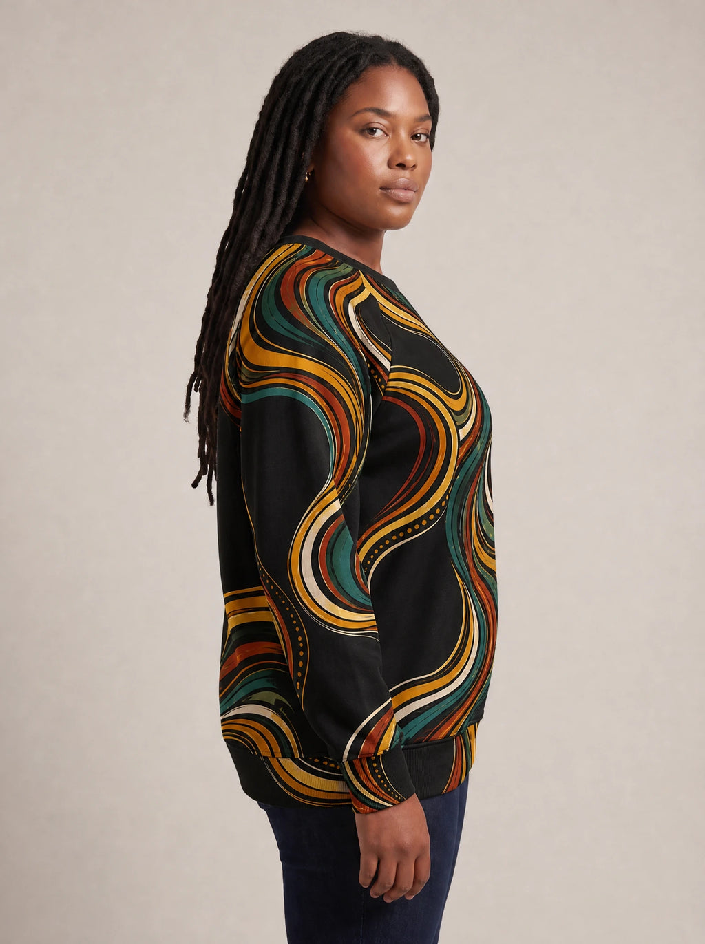 "Upepo" Sweatshirt — side view on model