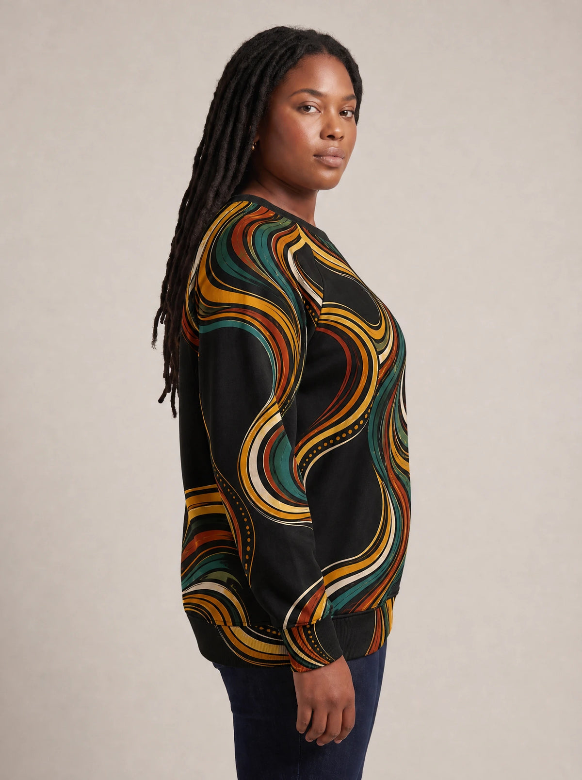 "Upepo" Sweatshirt — side view on model