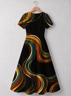 "Upepo" Sweetheart Midi Dress — back flat