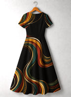 "Upepo" V Neck Midi Dress Promo