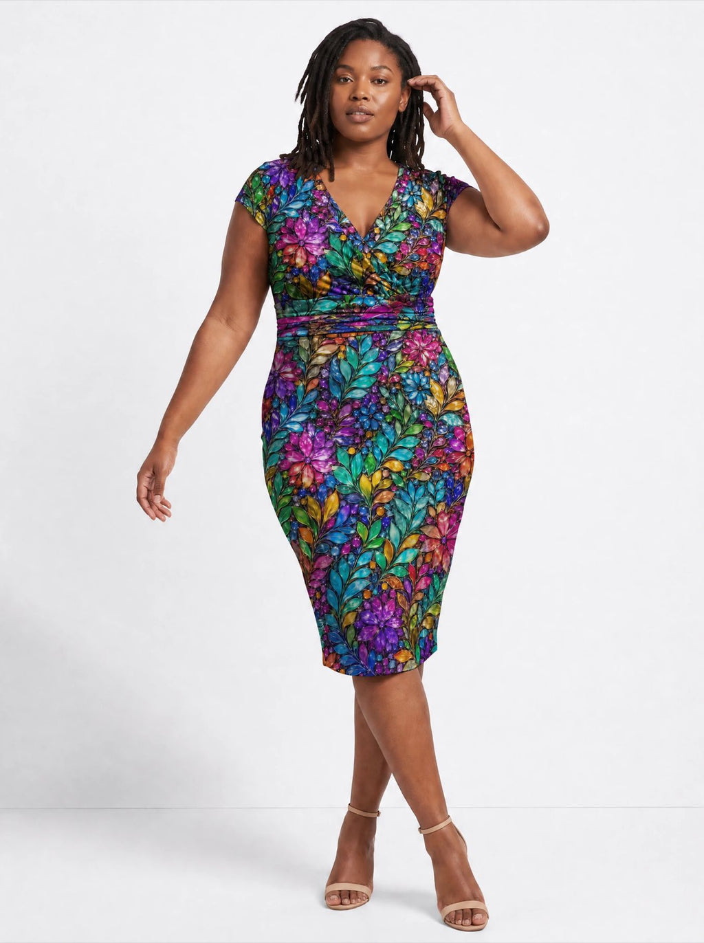 "Upinde" Cap Sleeve Midi Dress Promo
