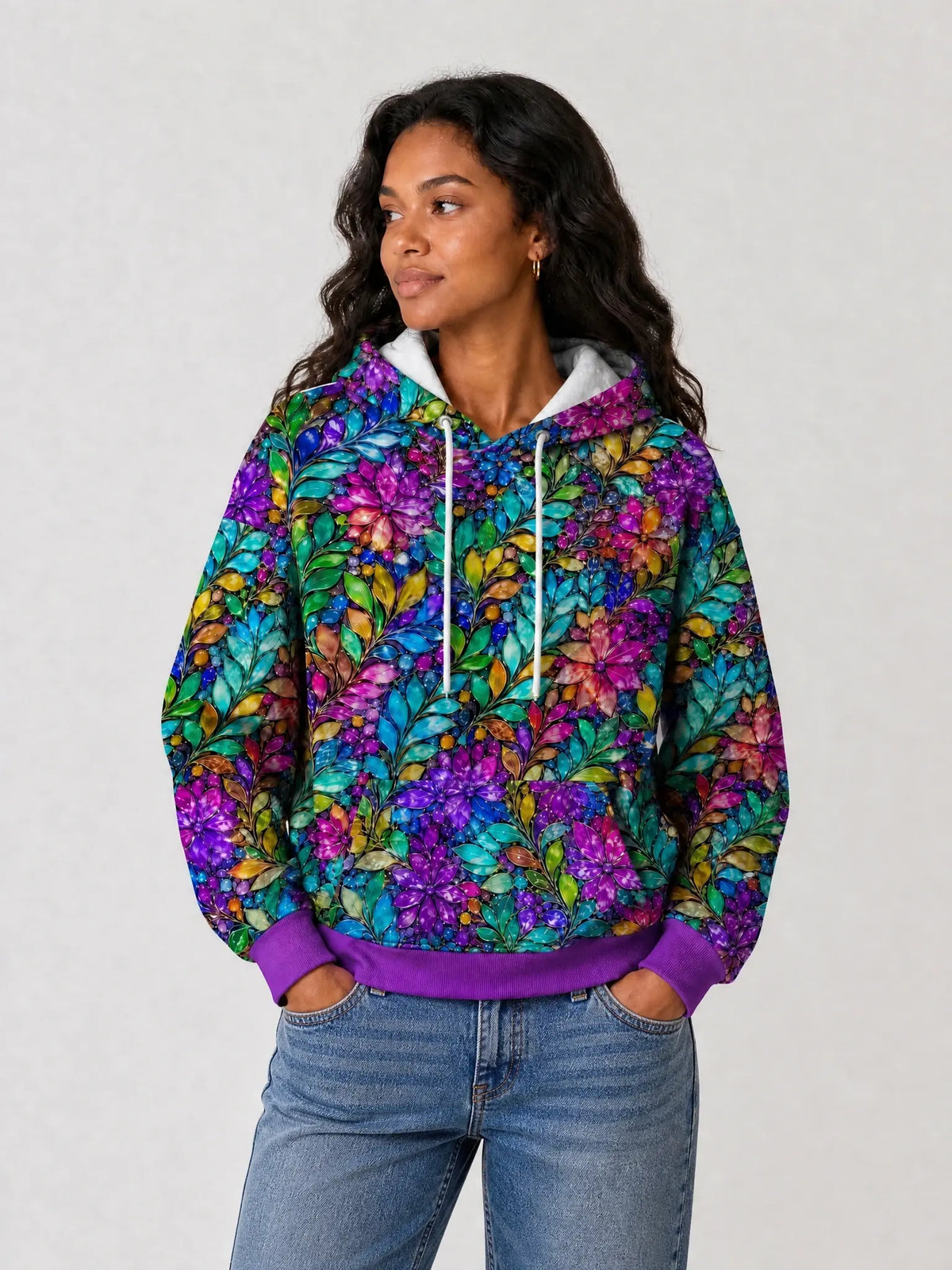 "Upinde" Hoodie — front view on model