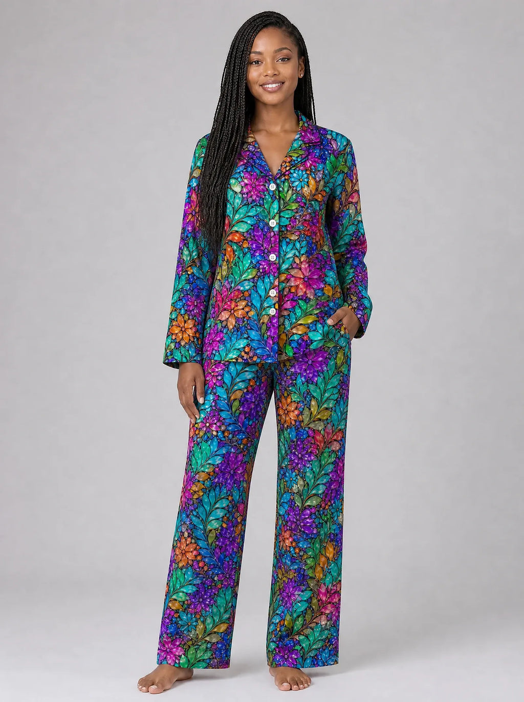 "Upinde" Pajama Set — front view on model