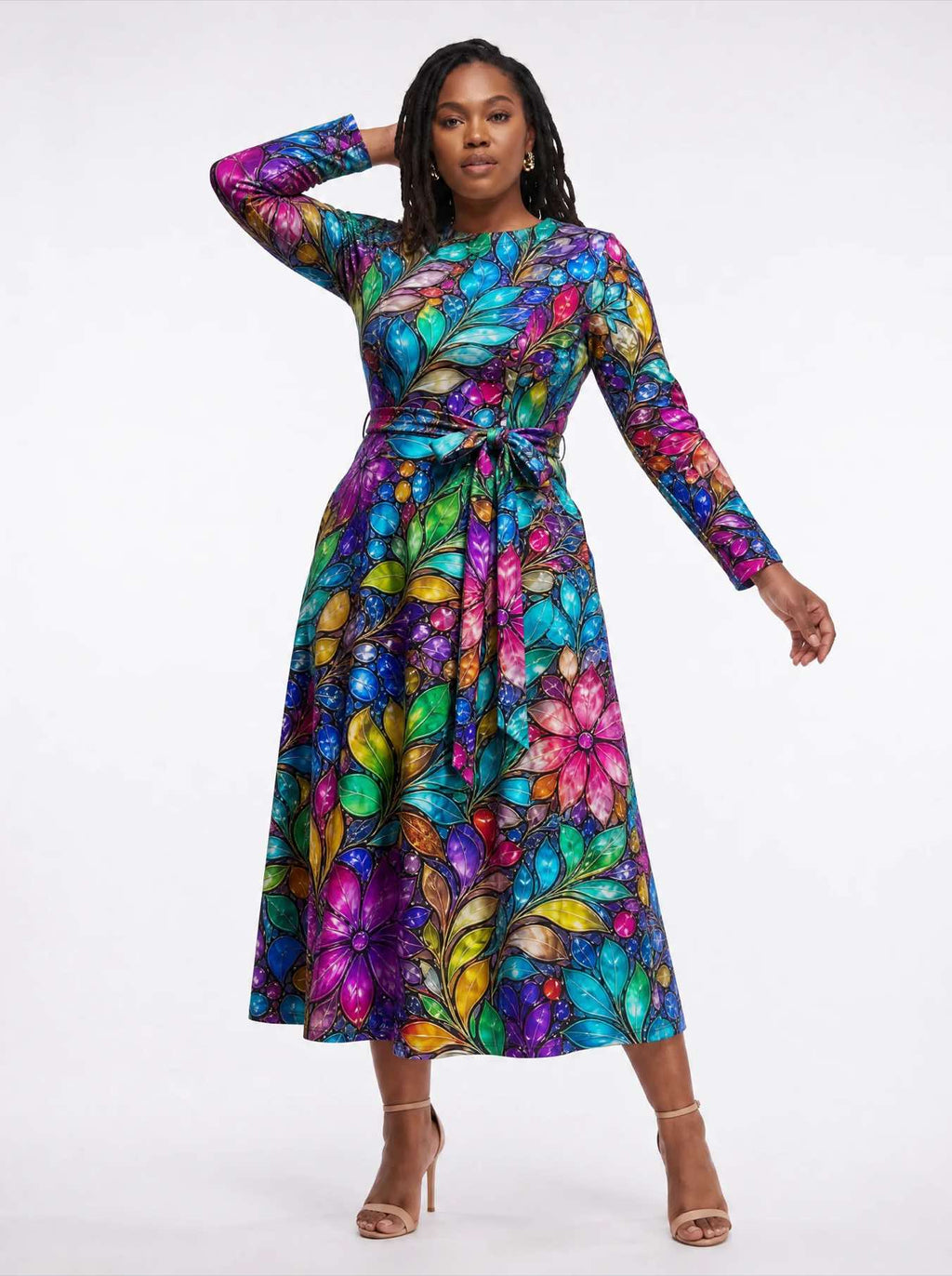 "Upinde" Long Sleeve Midaxi Dress
