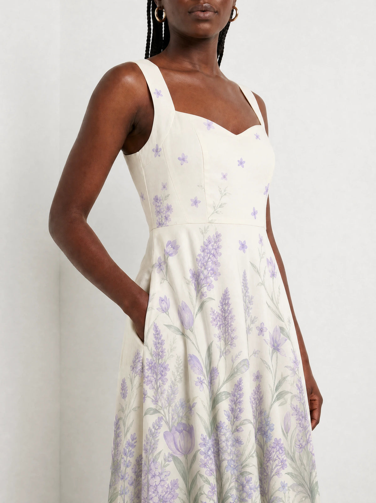 "Urujuani" Corset Dress — close-up of the bodice and the in-seam side pocket