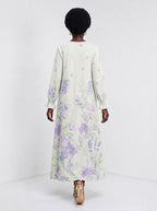 "Urujuani" Long Sleeve Maxi Dress — back view on model