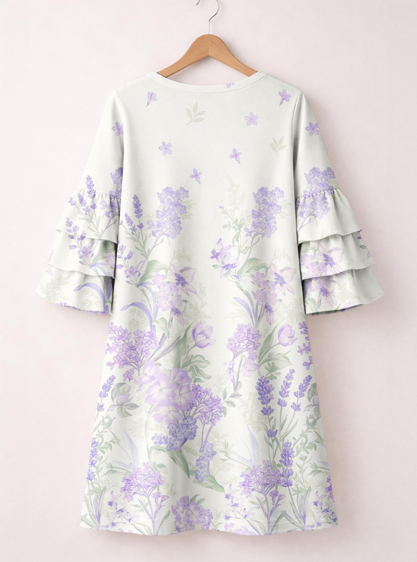 "Urujuani" Stacked Ruffle Sleeve Dress
