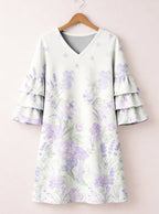 "Urujuani" Stacked Ruffle Sleeve Dress