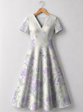 "Urujuani" V Neck Midi Dress