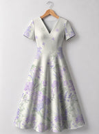 "Urujuani" V Neck Midi Dress