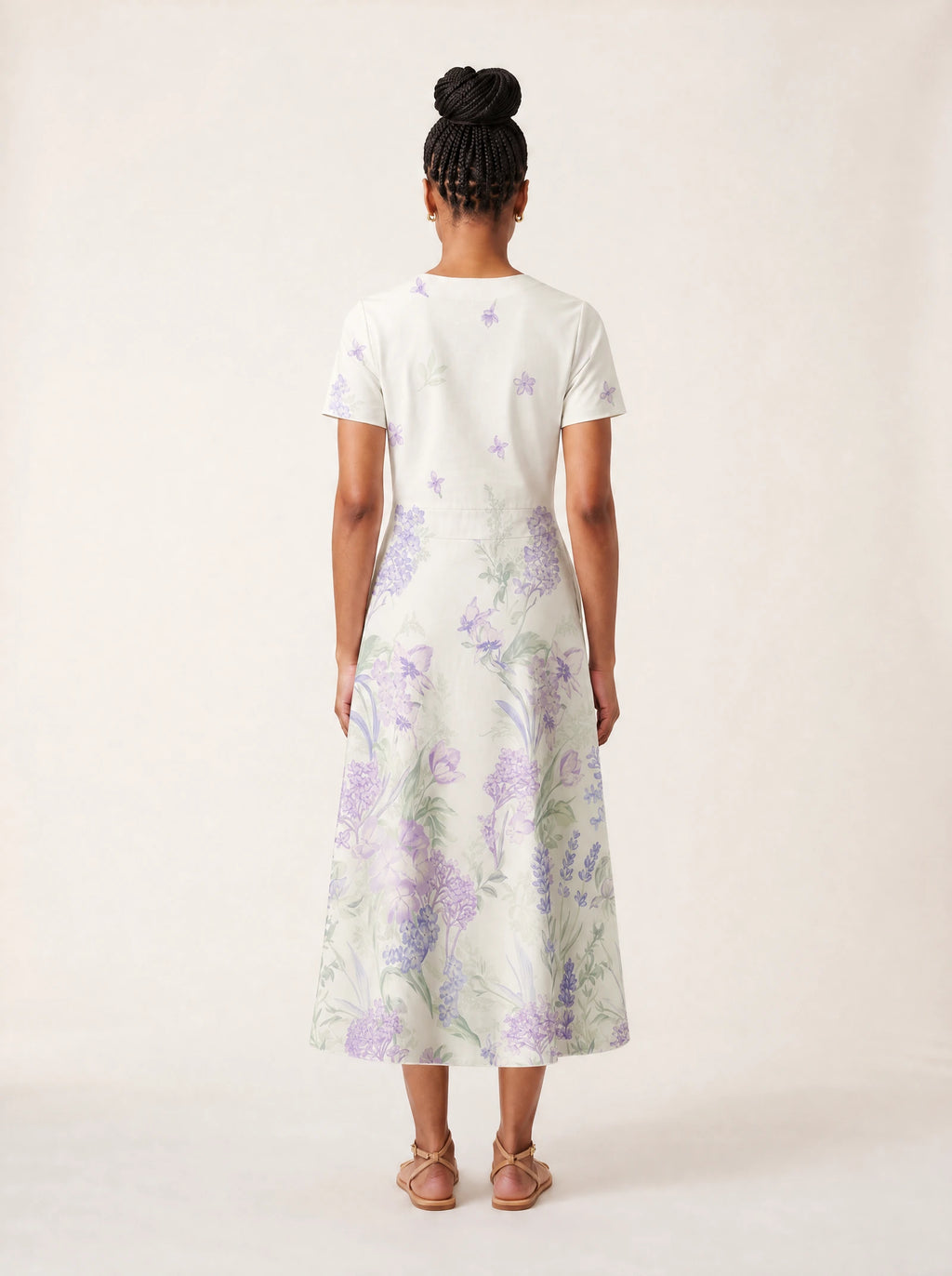 "Urujuani" V Neck Midi Dress — side