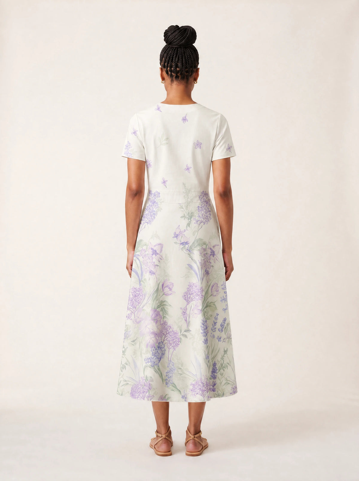 "Urujuani" V Neck Midi Dress — side