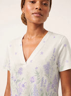 "Urujuani" V Neck Midi Dress — on model