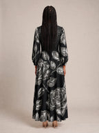 "Usiku" Puff Sleeve Maxi Dress