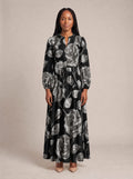 "Usiku" Puff Sleeve Maxi Dress