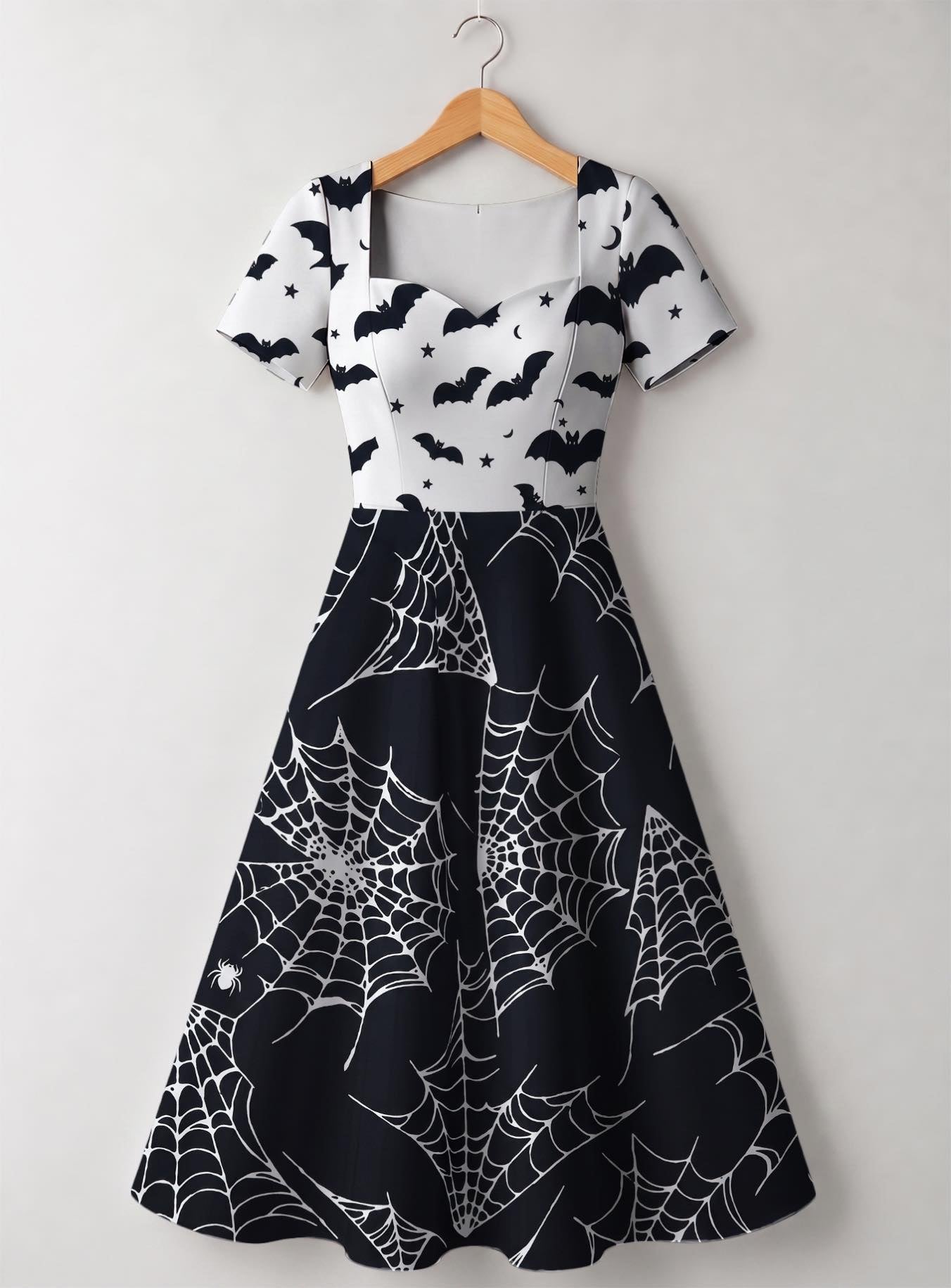 "Utando" Halloween Sweetheart Midi Dress