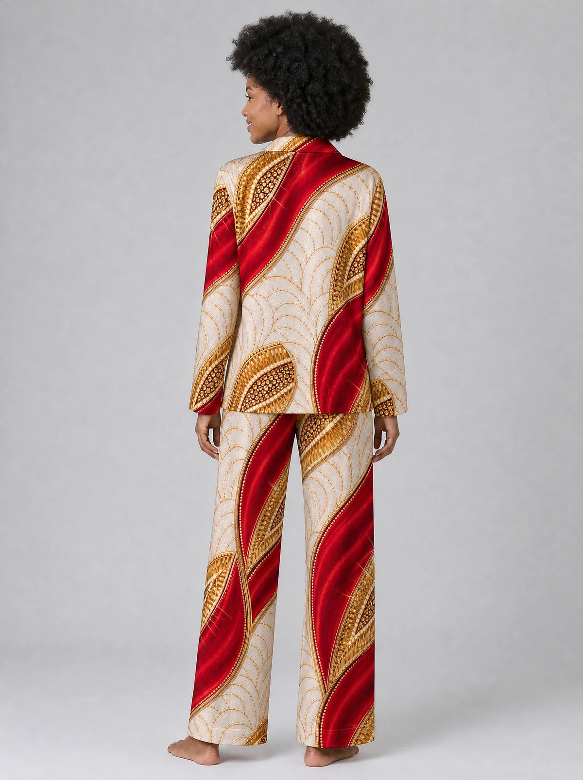 "Utukufu" Pajama Set — back view on model