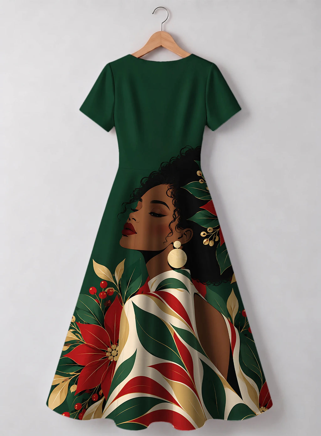 "Utulivu" Sweetheart Midi Dress — back flat