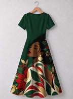 "Utulivu" Sweetheart Midi Dress — back flat