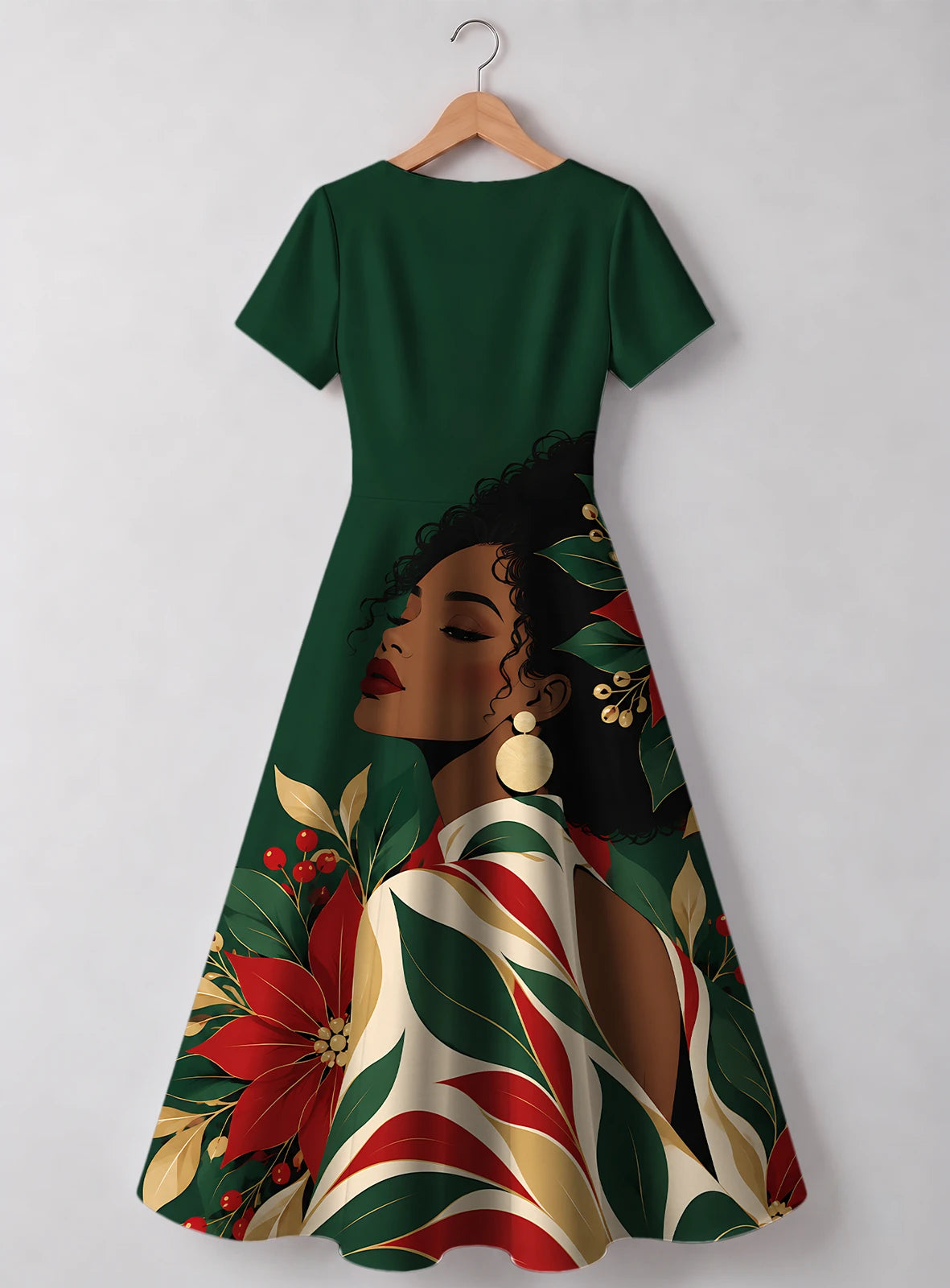 "Utulivu" Sweetheart Midi Dress — back flat
