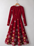 "Vilima" Long Sleeve Sweetheart Midi Dress — back view