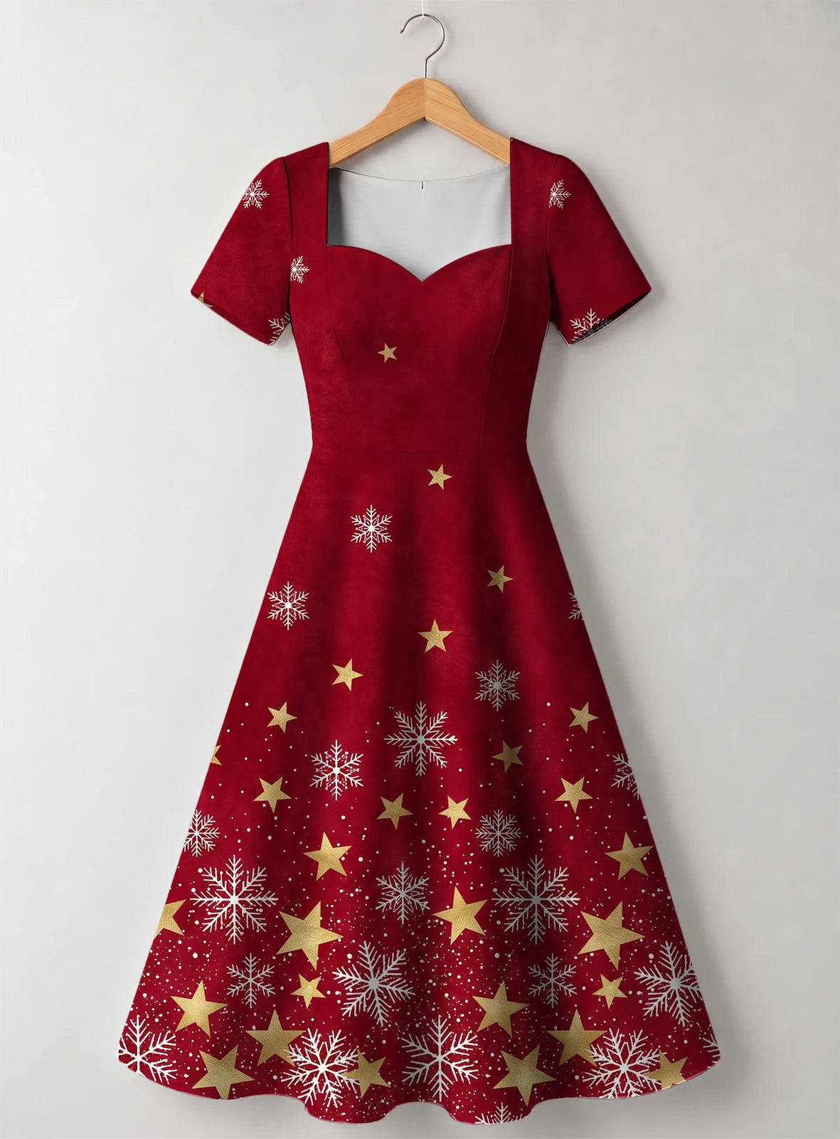 "Vilima" Sweetheart Midi Dress — front flat
