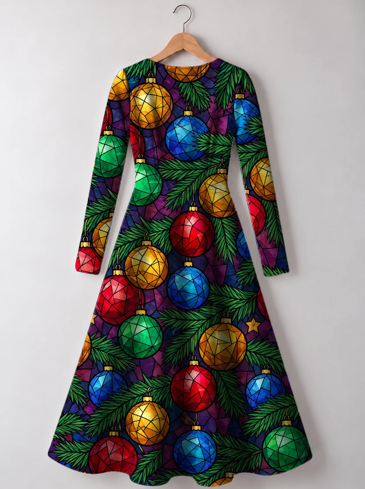"Vioo" Long Sleeve Sweetheart Midi Dress — back view