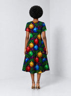 "Vioo" Sweetheart Midi Dress — back view on model