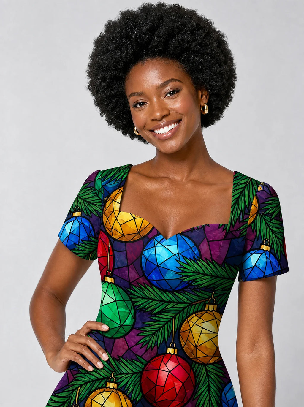 "Vioo" Sweetheart Midi Dress — styled on model