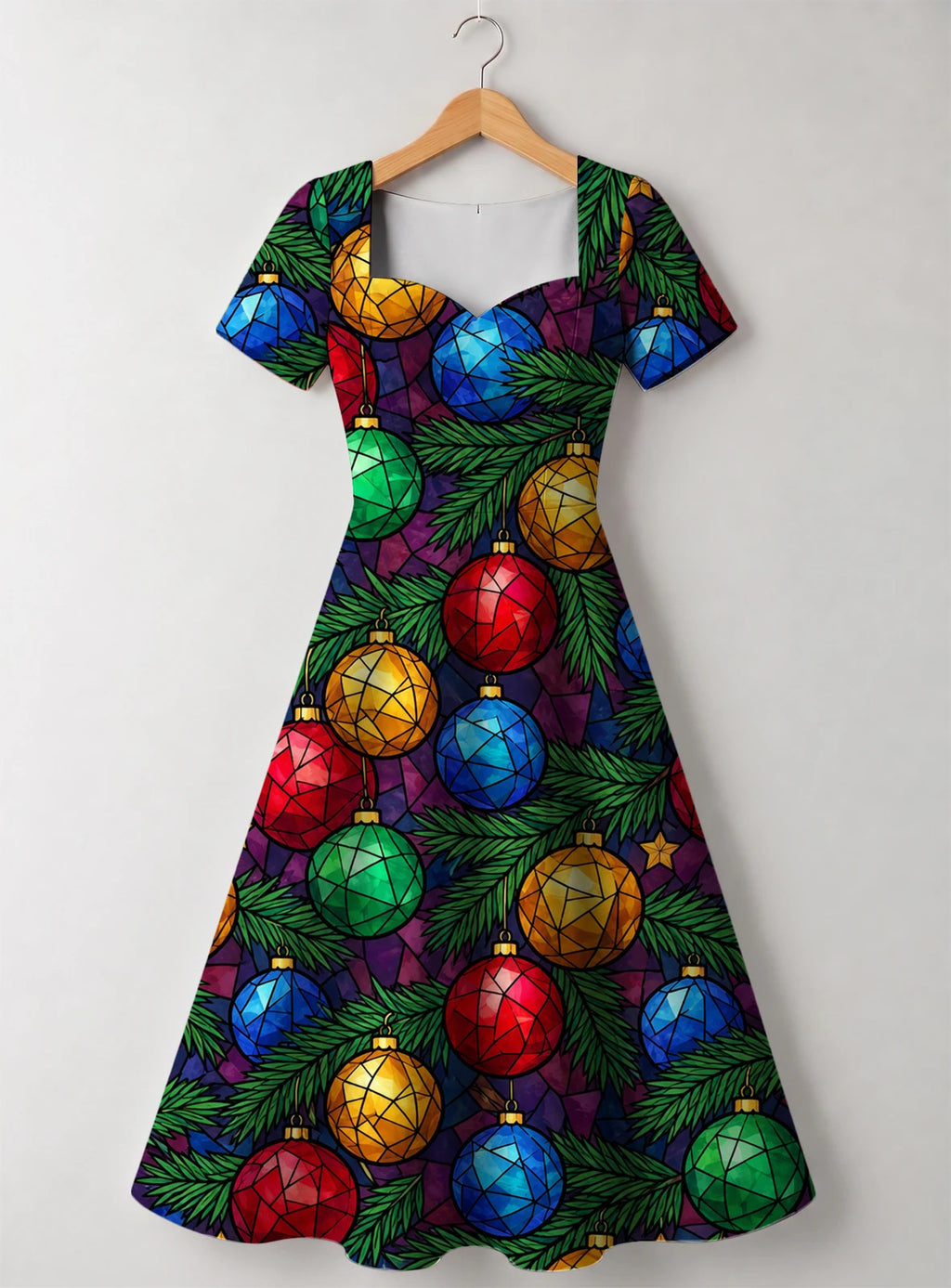 "Vioo" Sweetheart Midi Dress — front flat