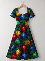 "Vioo" Sweetheart Midi Dress — front flat