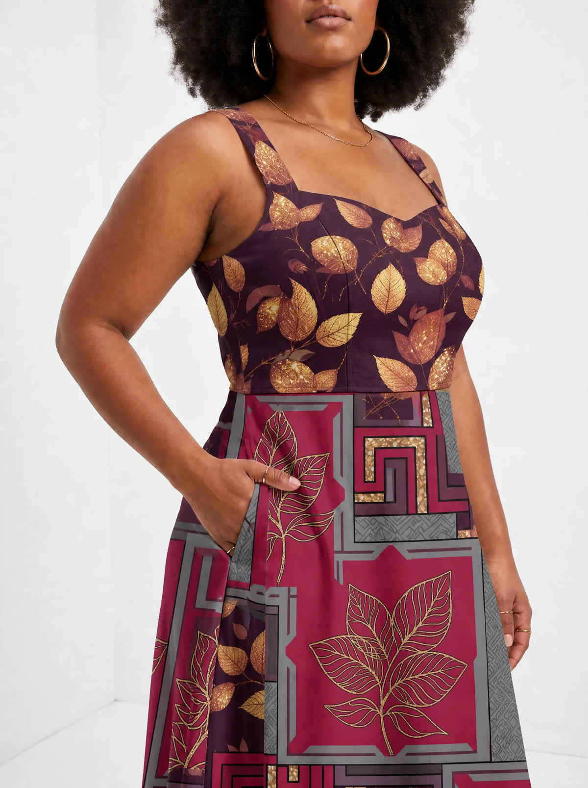 "Vuli" Corset Dress — close-up of the bodice and the in-seam side pocket