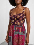 "Vuli" Corset Dress — close-up of the sweetheart neckline and shoulder strap