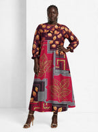 "Vuli" Long Sleeve Maxi Dress — front view on model
