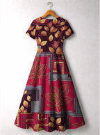 "Vuli" Short Sleeve Maxi Dress
