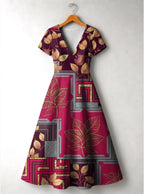 "Vuli" Short Sleeve Maxi Dress