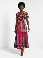 "Vuli" Short Sleeve Maxi Dress — front