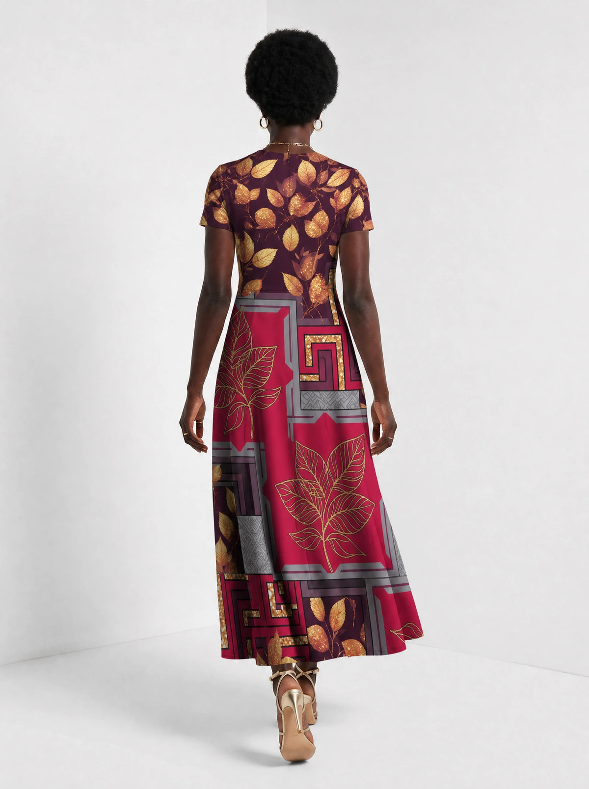 "Vuli" Short Sleeve Maxi Dress — side