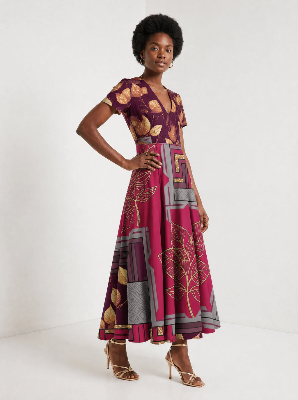"Vuli" Short Sleeve Maxi Dress — full body
